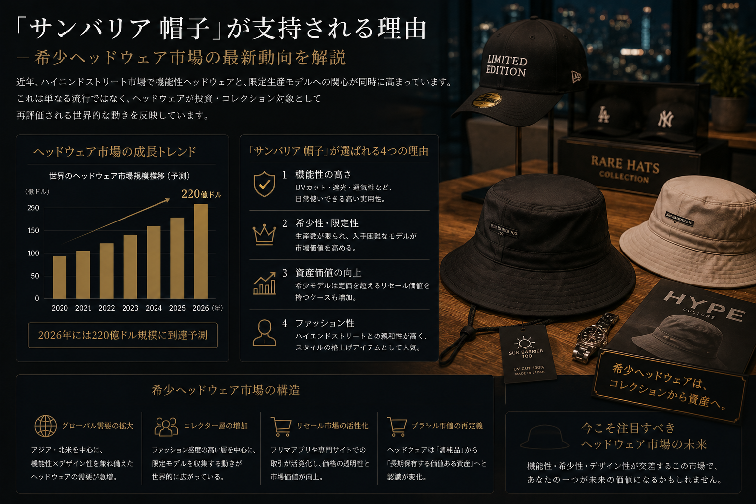 希少ヘッドウェア市場の構造分析 サンバリア 帽子 希少ヘッドウェア市場の最新動向とコレクション価値