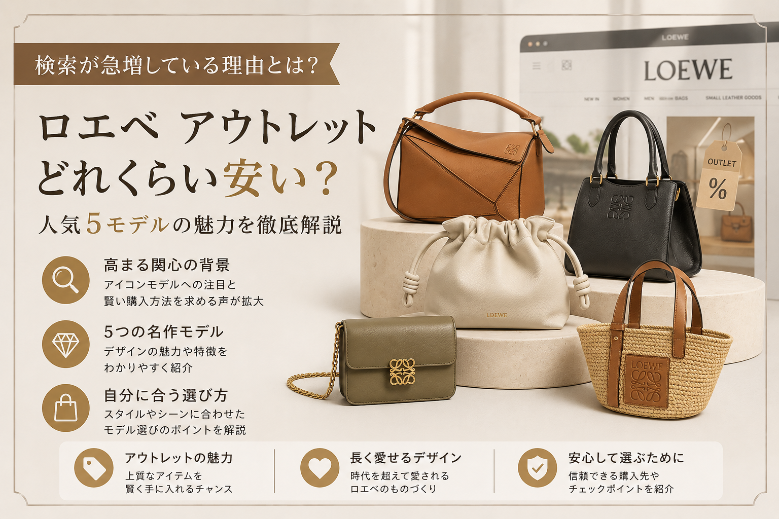 ロエベ人気アイコンモデルのデザイン哲学 ロエベ アウトレット どれくらい 安いと検索される背景と人気アイコンモデルの魅力分析