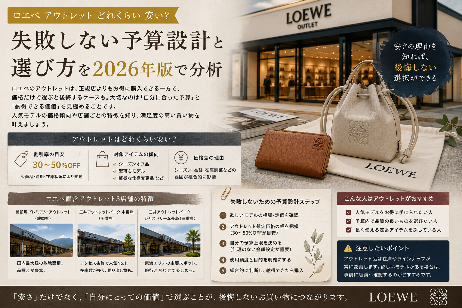 ロエベ アウトレット どれくらい 安いかを予算別に考える購入判断ガイド