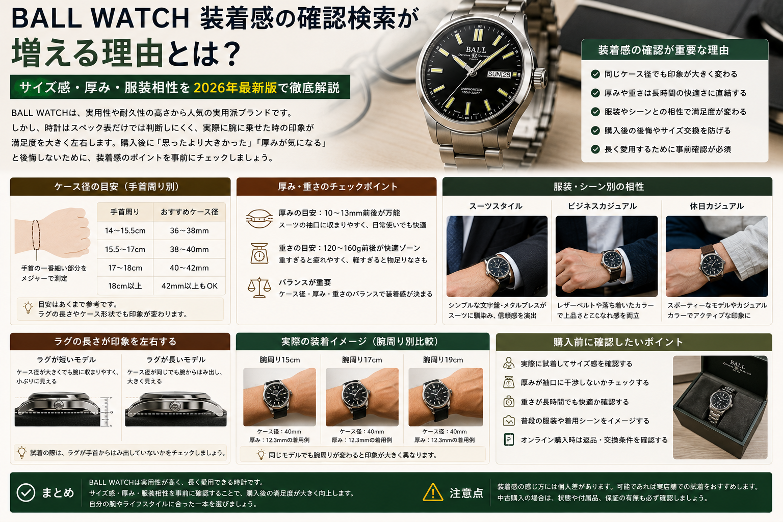 装着感とサイズ感で考えるBALL WATCHの選び方 ボールウォッチ 格付け検索が増える背景を装着感とサイズ感から解説するイメージ